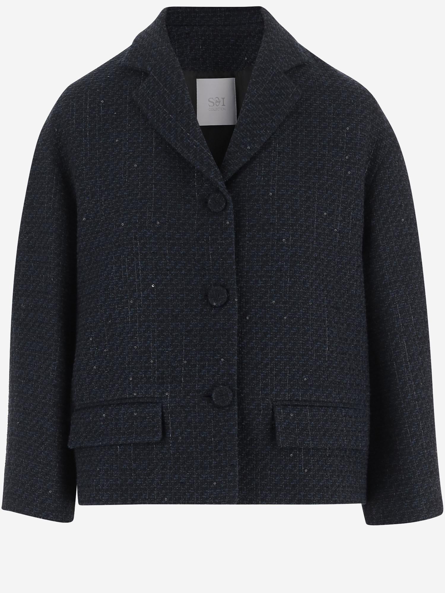 Cotton Blend Jacket — Navy