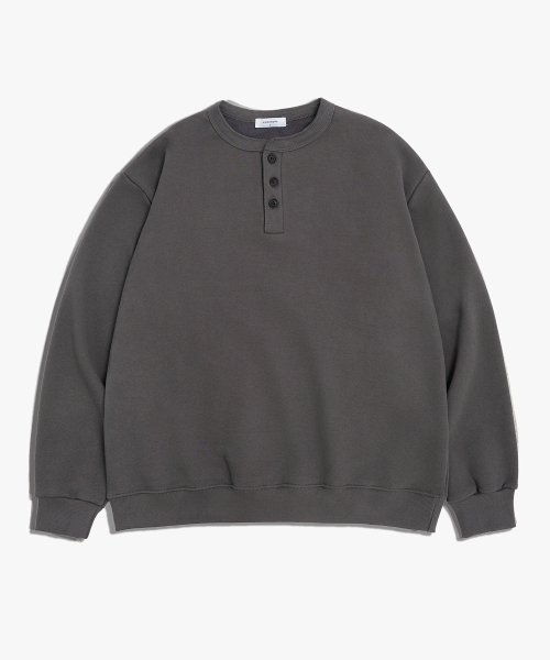 Oversized henley neck sweatshirt gray