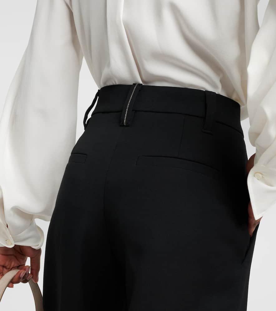High-rise gabardine wide-leg pants