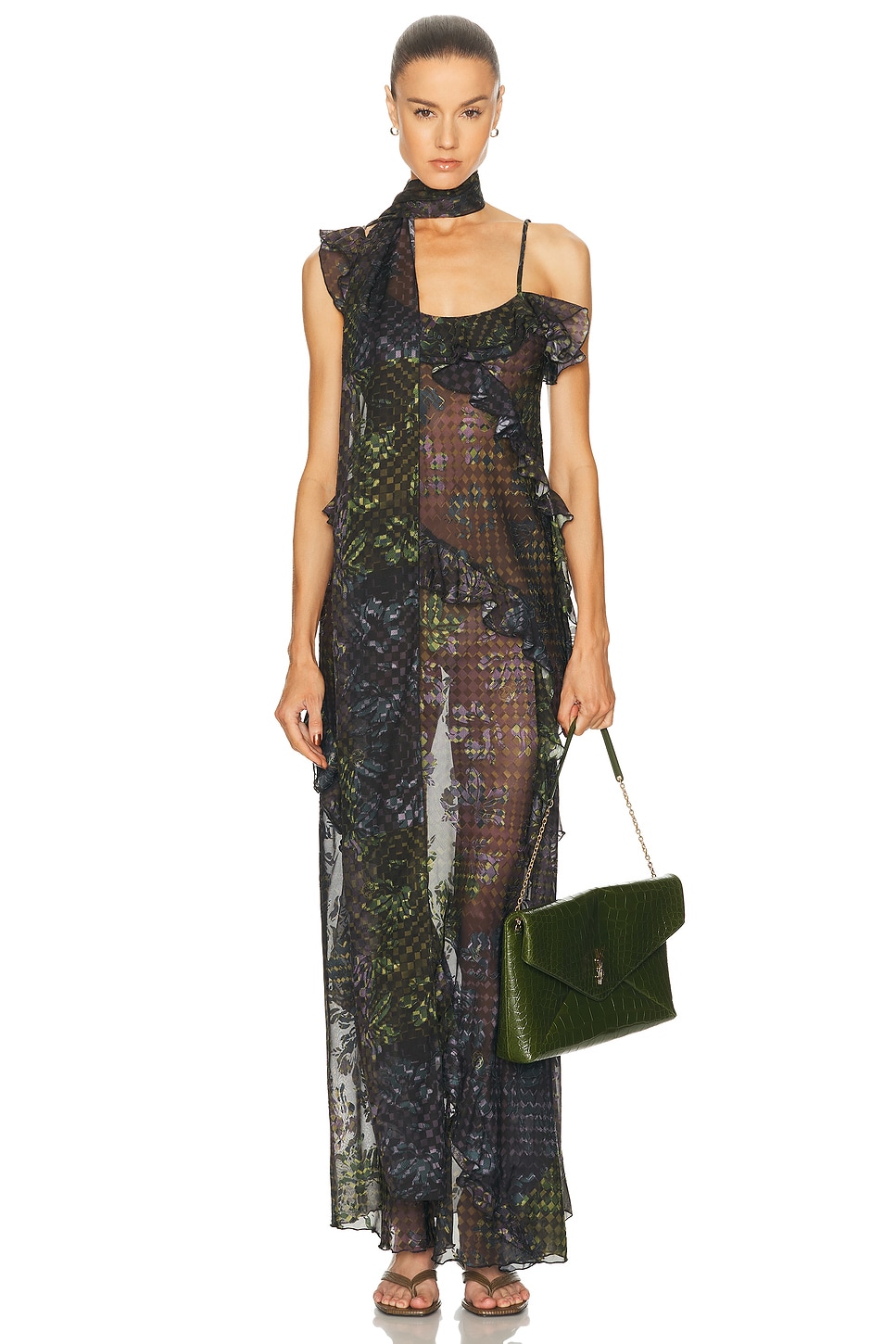 SIEDRES Monica Dress in Multi - Black,Green. 34 also