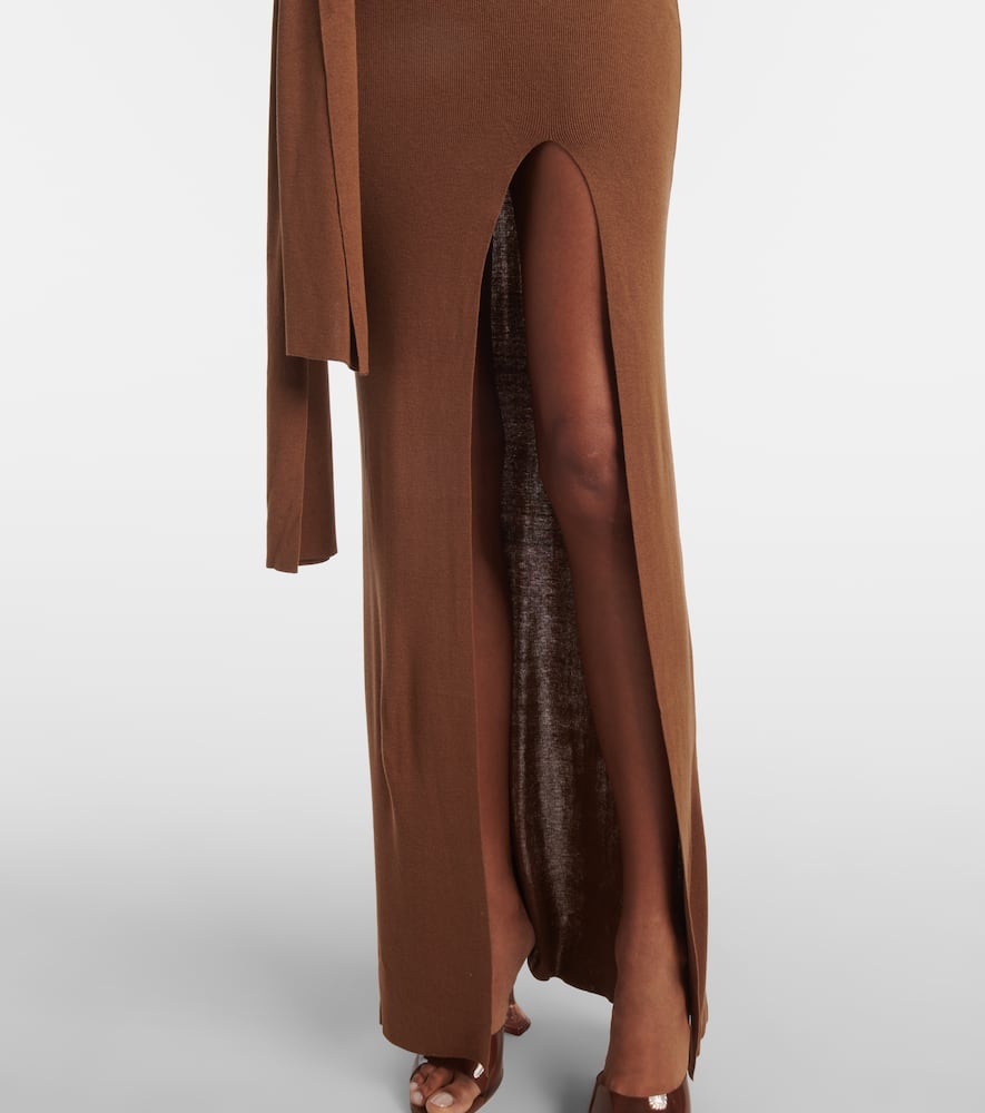Hale one-shoulder silk-blend maxi dress