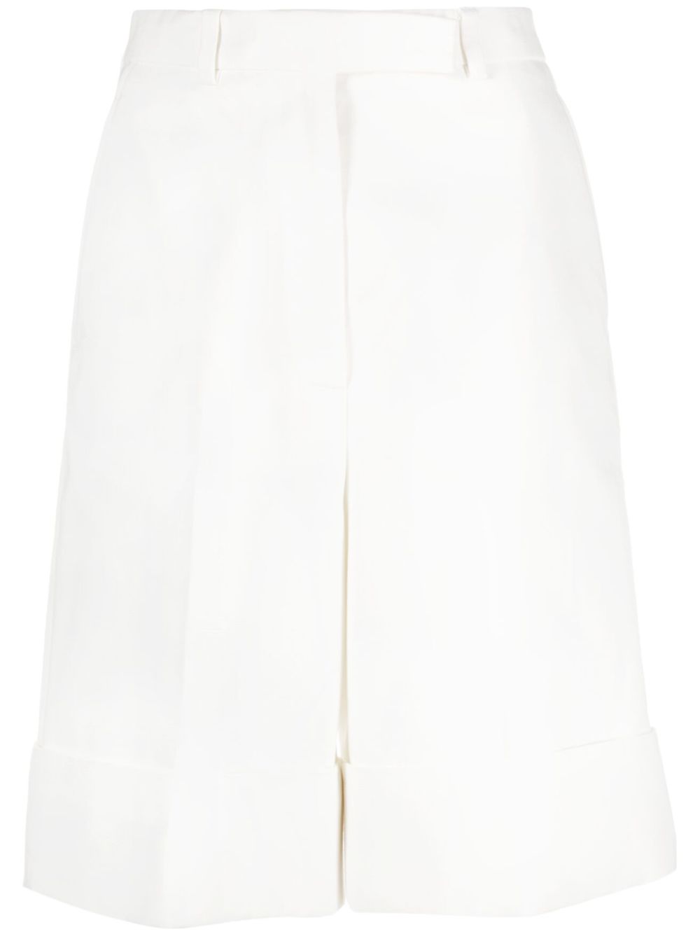 Knee-length tailored shorts - White