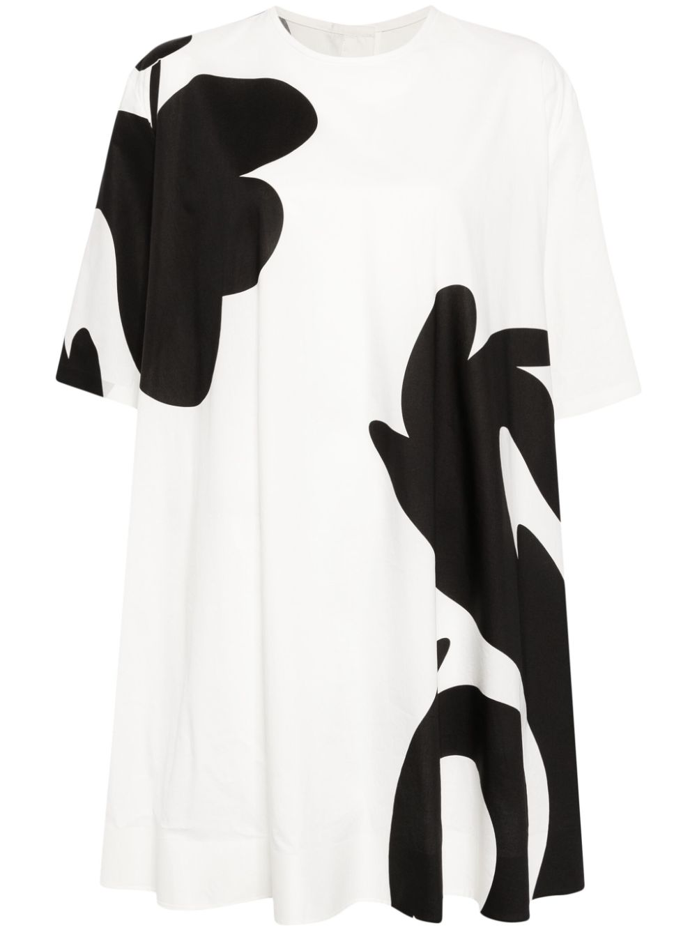 Floral-print cotton dress - White