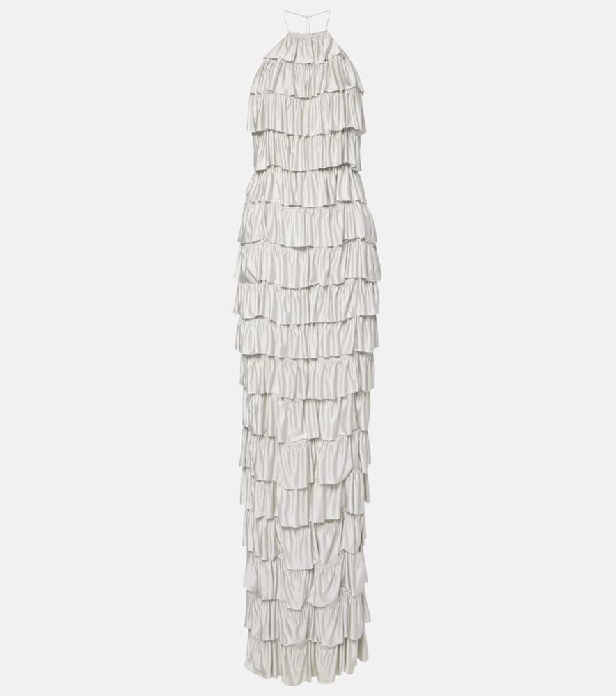Ruffled tiered gown