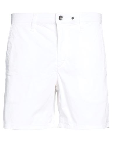Man Shorts & Bermuda Shorts White Size 28 Cotton, Elastane
