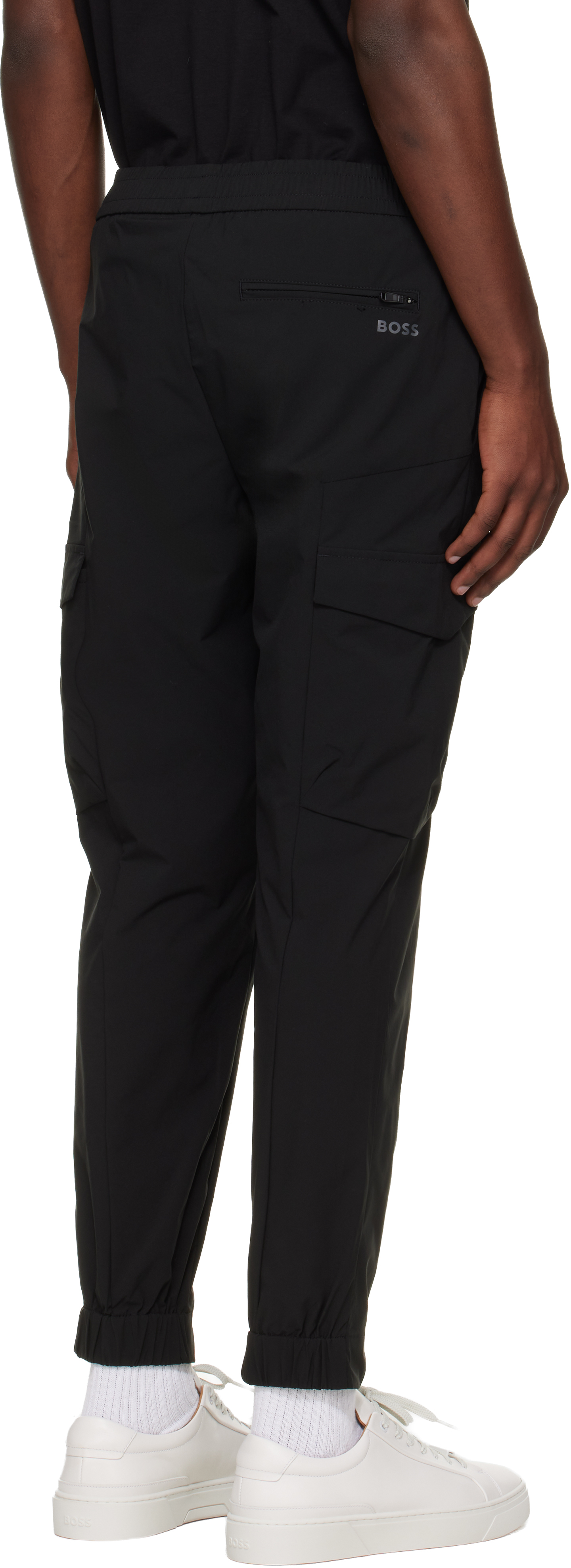 Black Tapered-Fit Cargo Pants