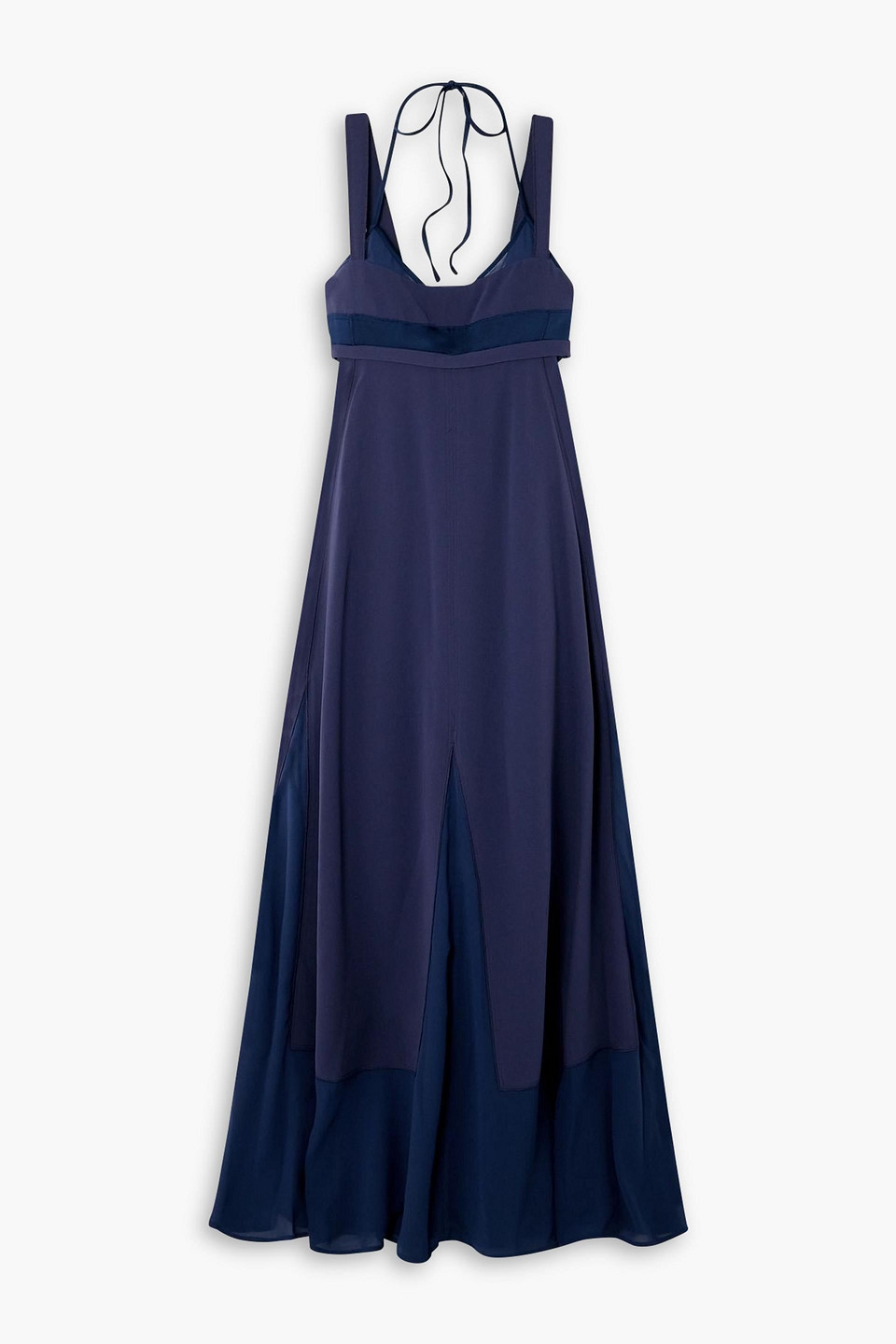 Darina tulle and satin-trimmed jersey gown - Blue - US 6