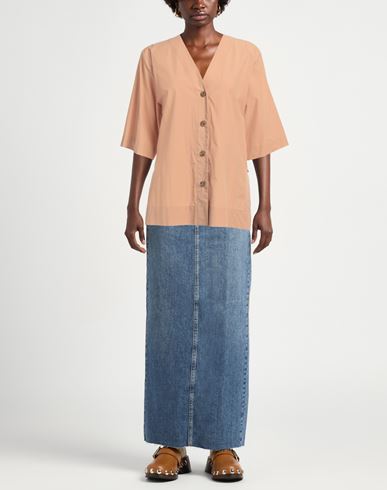 Woman Shirt Camel Size 10 Cotton