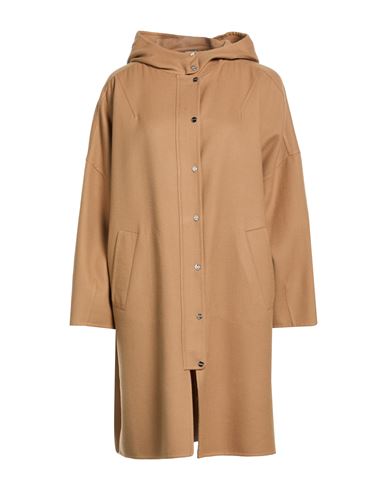 Woman Overcoat & Trench Coat Camel Size 10 Virgin Wool, Polyester