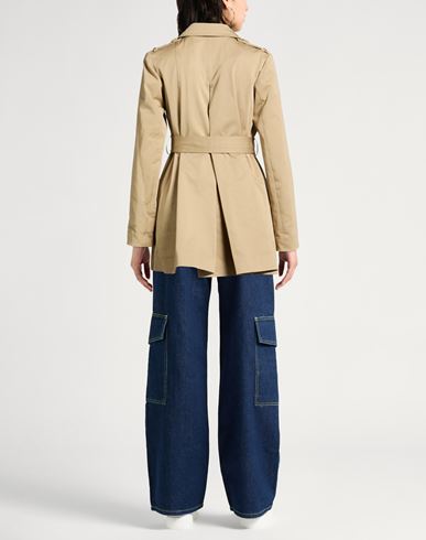 Woman Overcoat & Trench Coat Beige Size 10 Cotton, Elastane