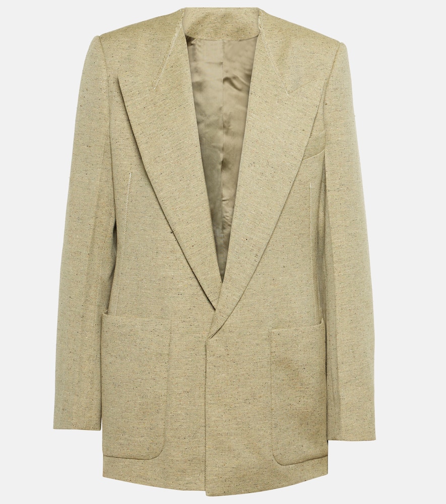 Single-breasted wool-blend blazer