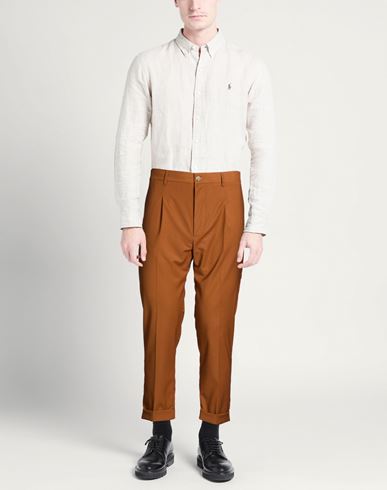Man Pants Camel Size 30 Polyester, Viscose, Elastane