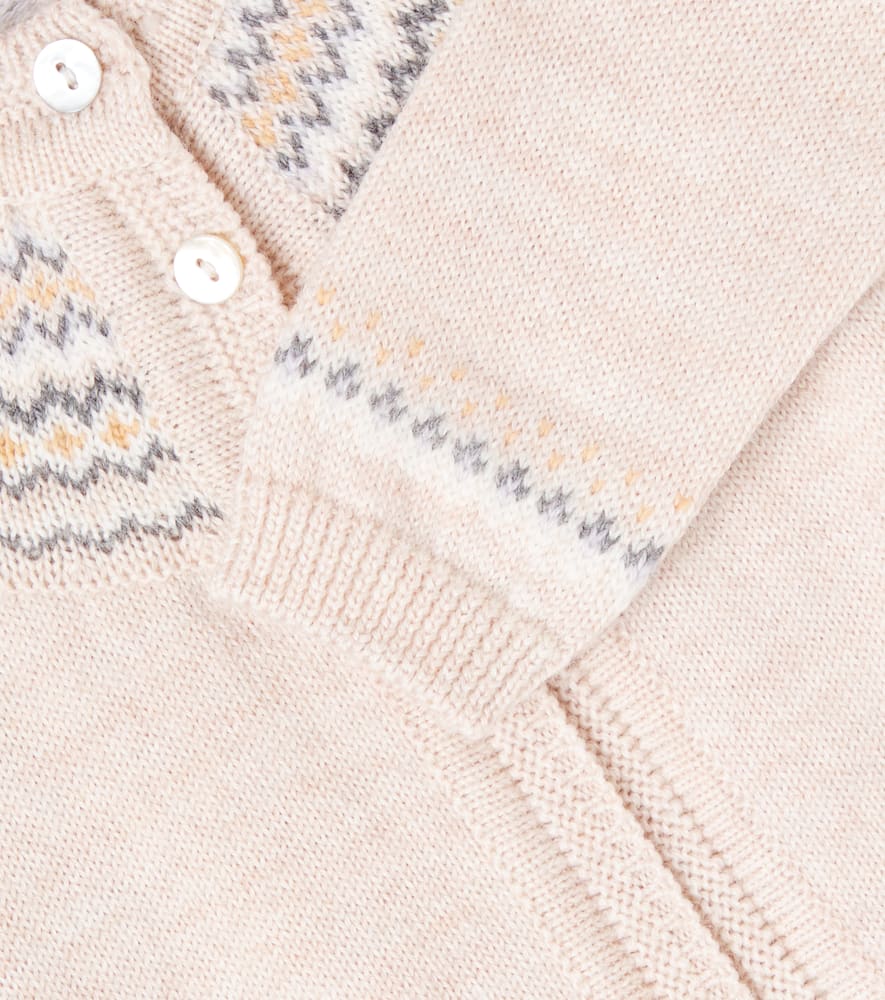 Baby Lucino Fair Isle wool cardigan