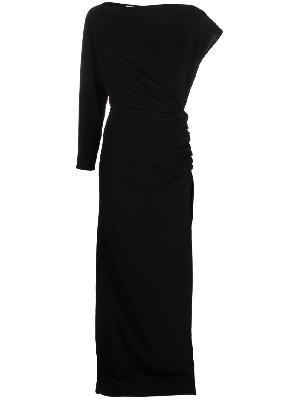 Asymmetric slit maxi dress - Black