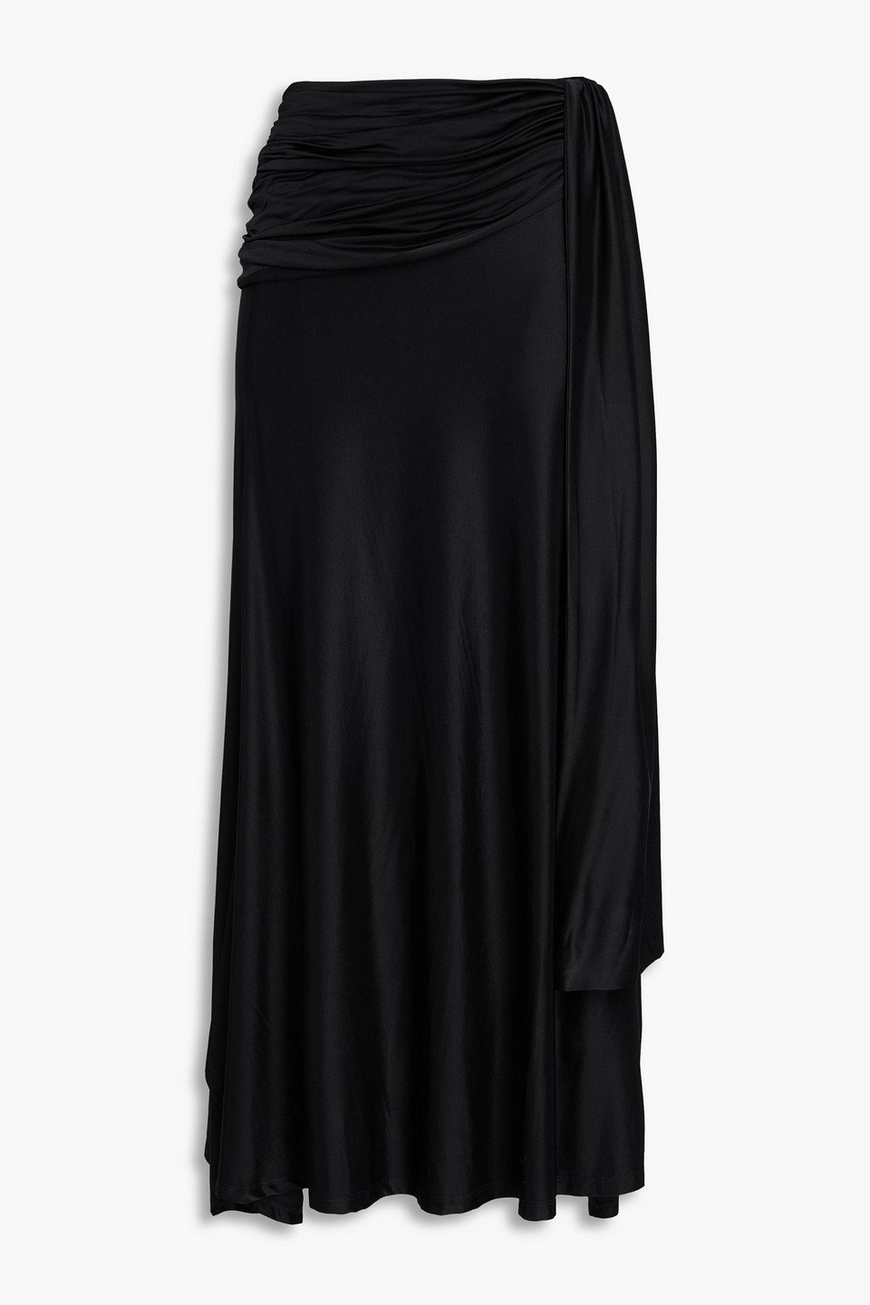 Draped stretch-jersey maxi skirt - Black - FR 34