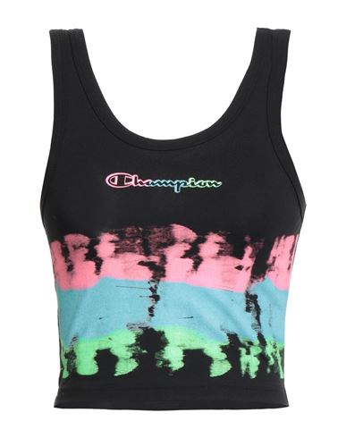 Woman Top Black Size L Cotton, Elastane