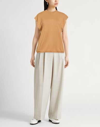 Woman Sweater Camel Size L Cotton, Wool