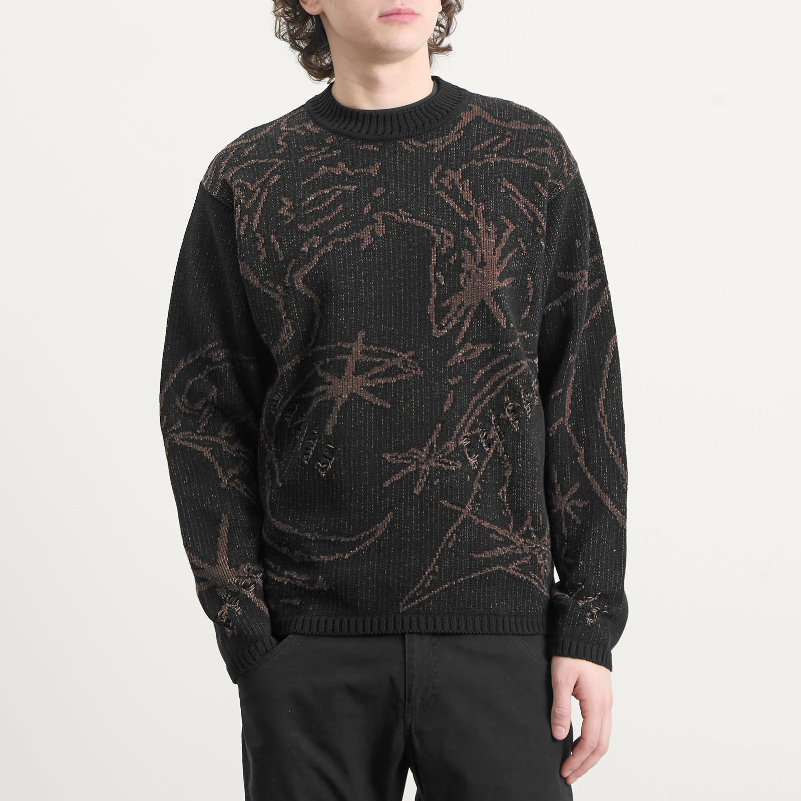 ROA Ryli Cotton Knit Crewneck Black Knitwears Male