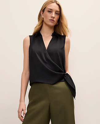 Ann Taylor Petite Tie Waist Blouse