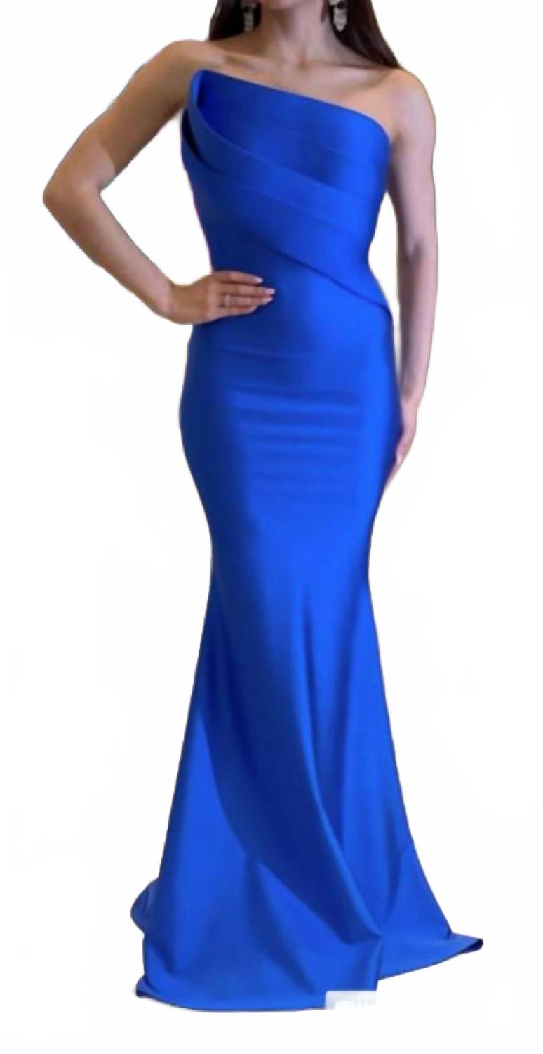 Strapless Maxi Dress In Royal