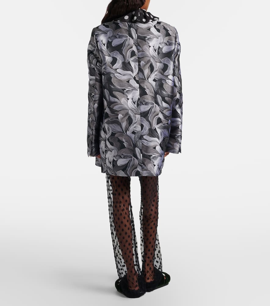 Polka-dot mesh slim pants