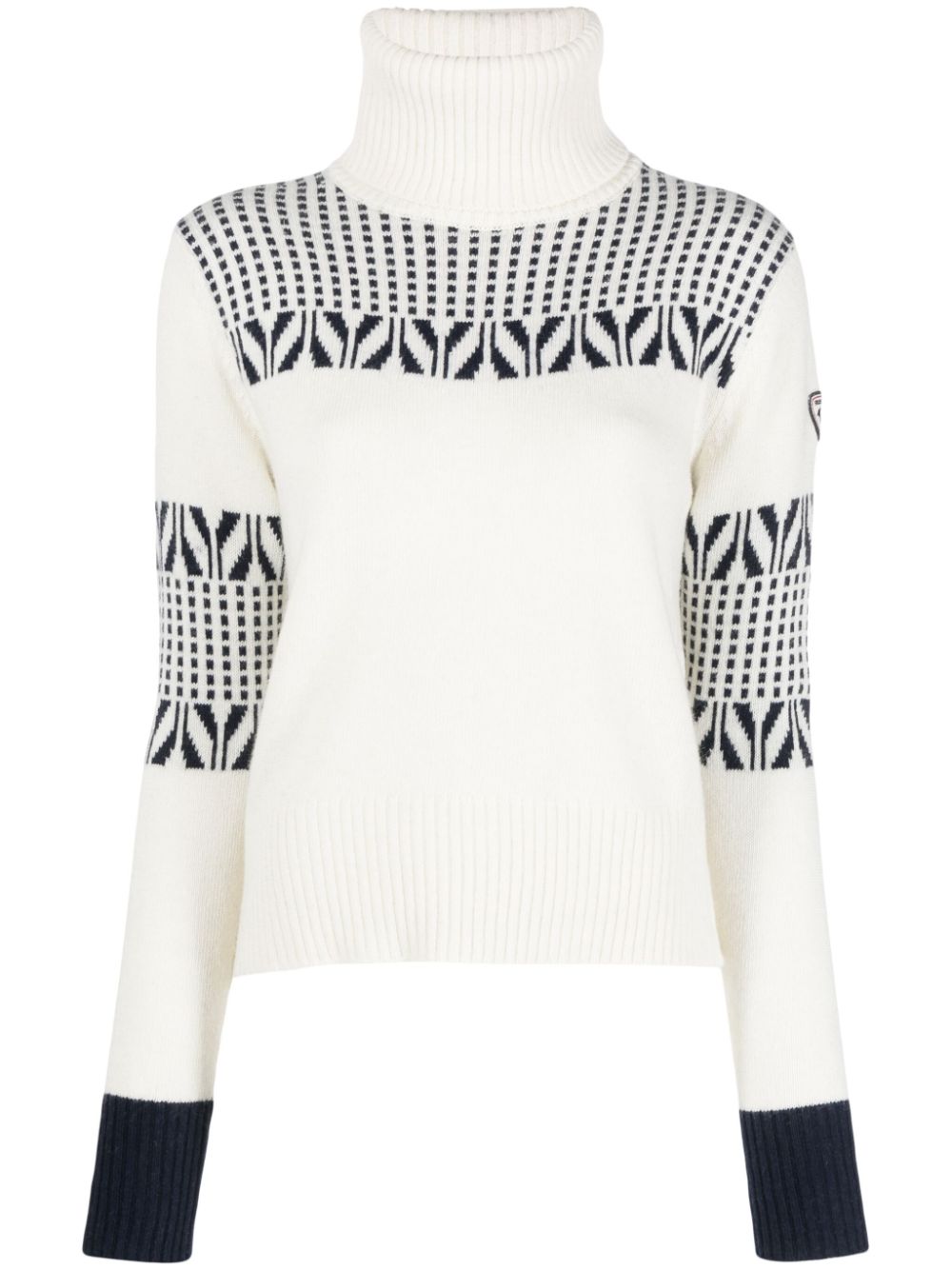 Vintage intarsia-knit jumper - White