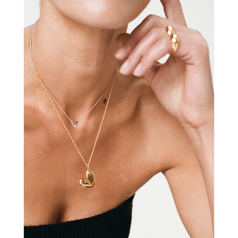 Womens Sterling Silver Heart-shaped Recycled Sterling-silver Locket Pendant 