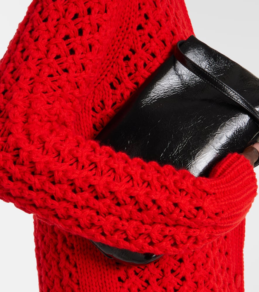 Open-knit wool cardigan