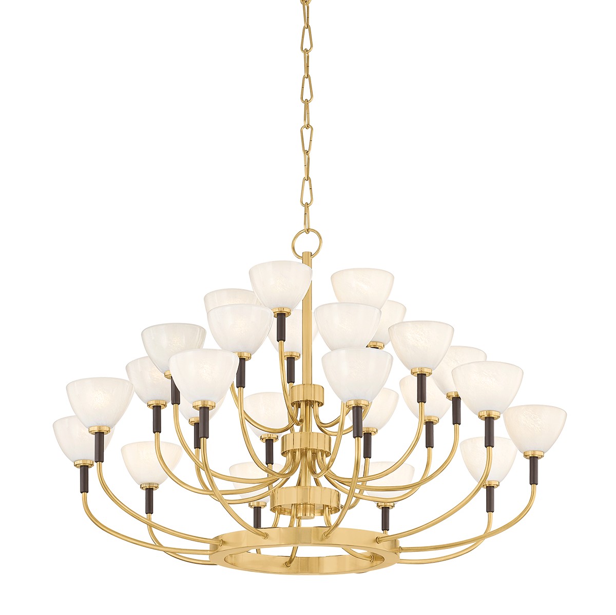 Vintage Polished Brass Bronze LED Chandelier from the Brahma Collection
