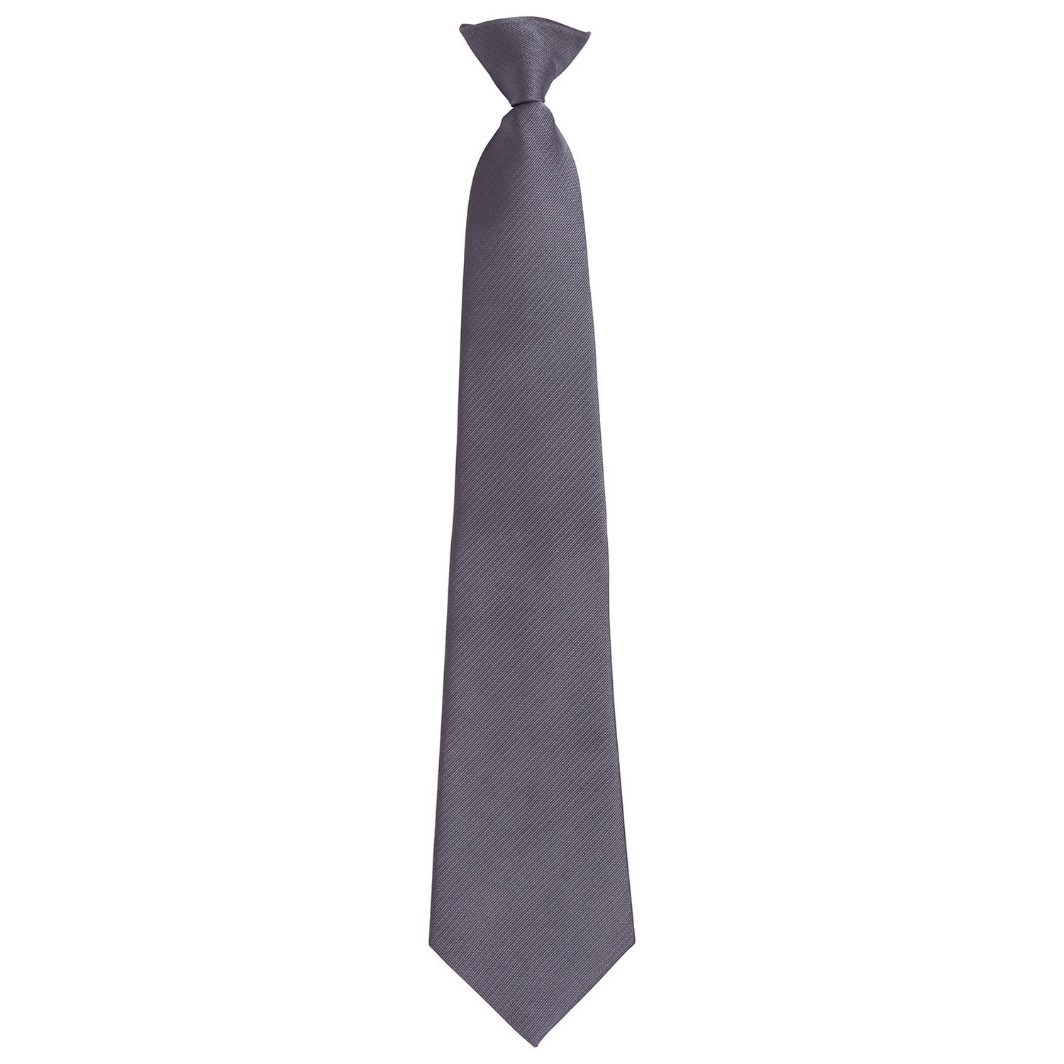 Premier Unisex Adult Colours Fashion Plain Clip-On Tie Grey - One
