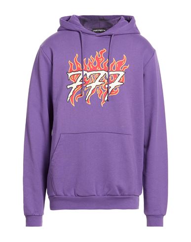 Man Sweatshirt Purple Size XL Cotton, Elastane