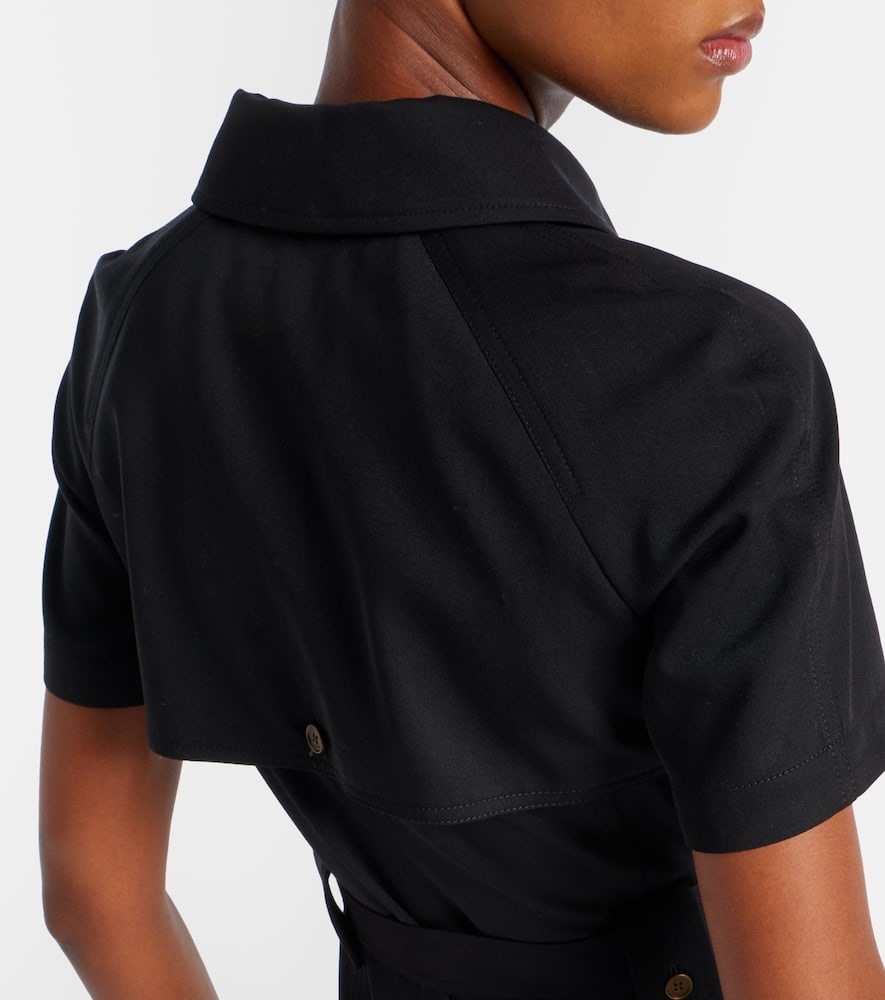 Belted wool shirt dress