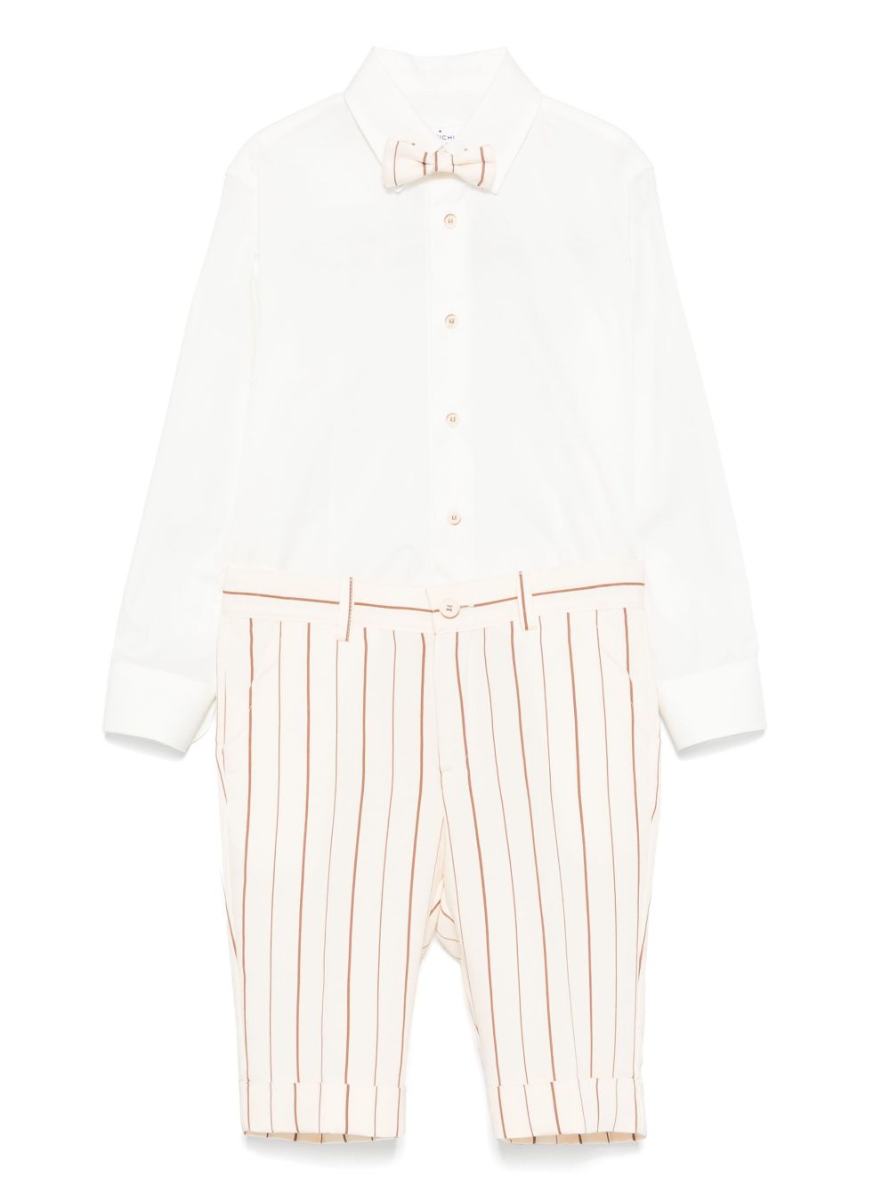 Striped shorts and shirt set - Neutrals