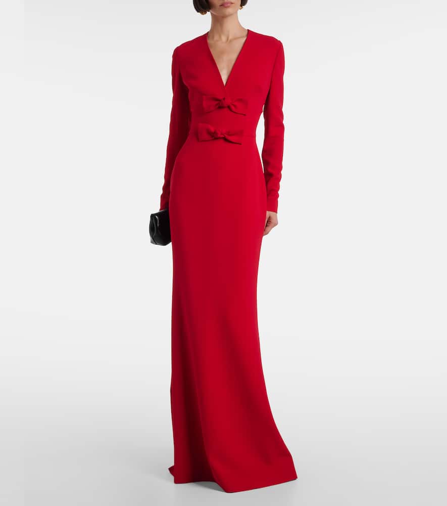 Bow-detail cady gown