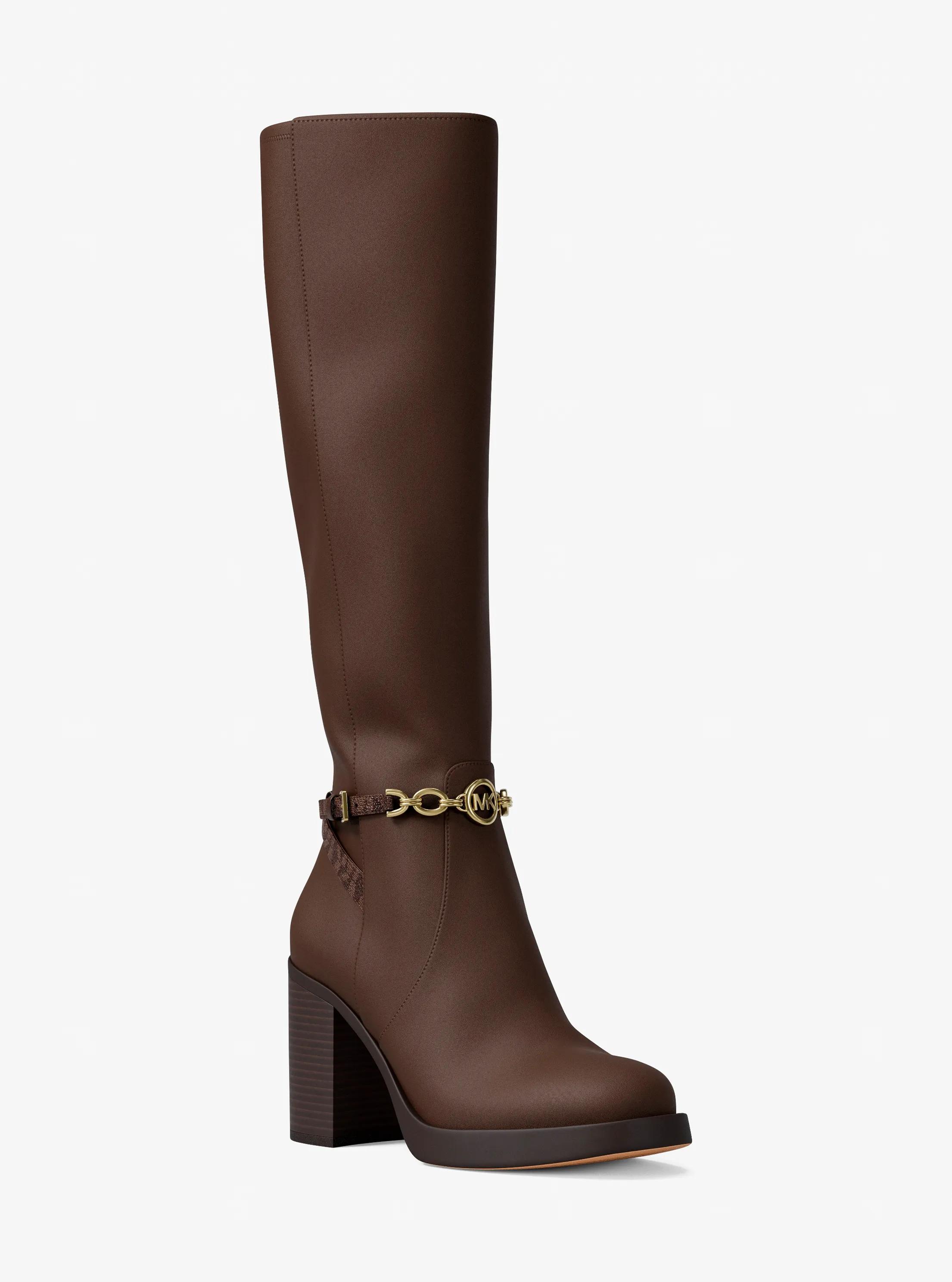 Kacey Polyester Microsuede Boot in Brown - size 7.5