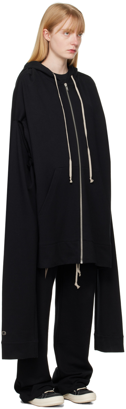 Rick Owens Black Champion Edition Flyproof Hoodie