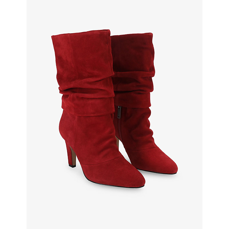Womens Elizabeth Slouch Heeled Suede Boots