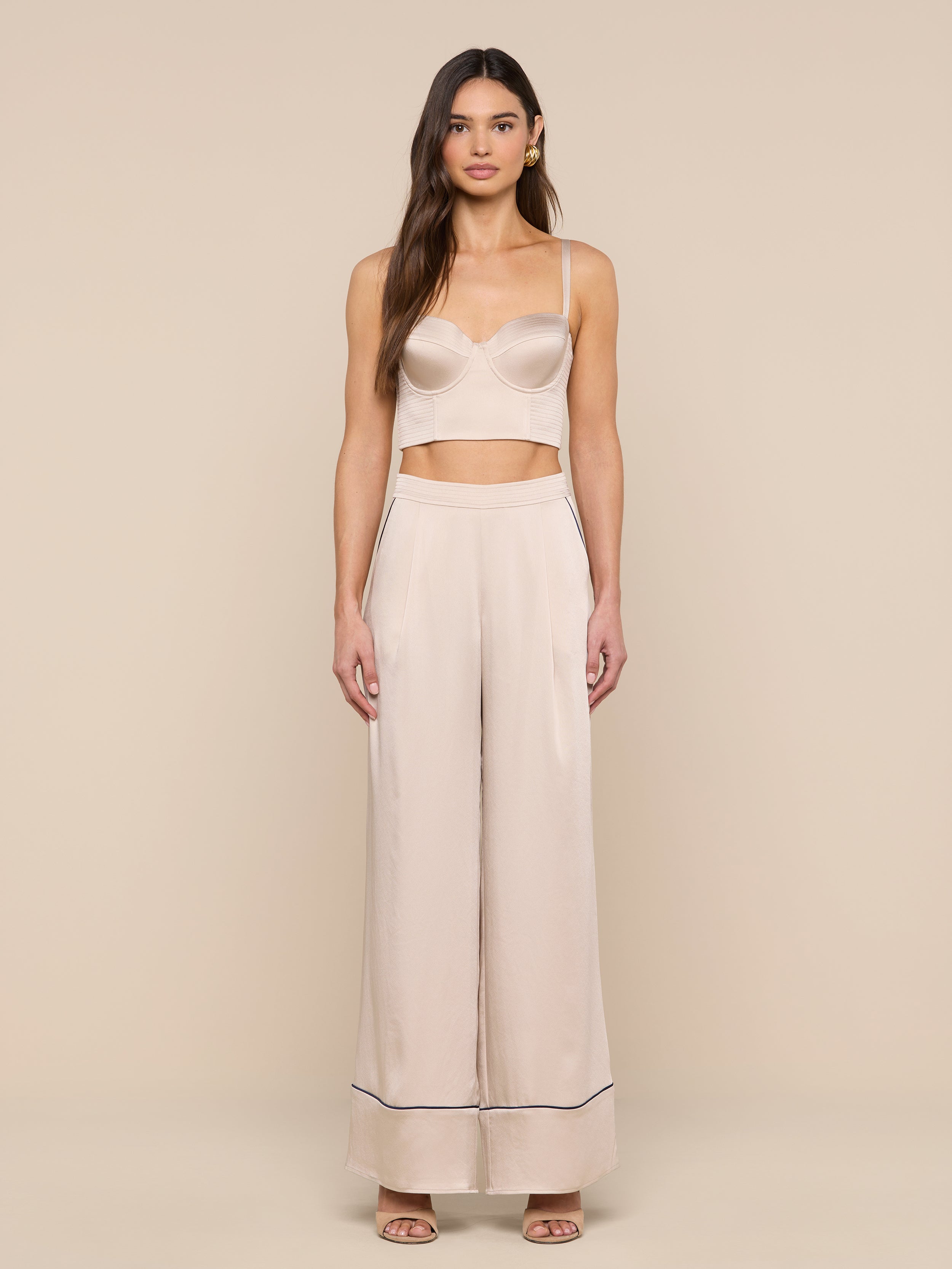 Tavia Trouser In Champagne/midnight