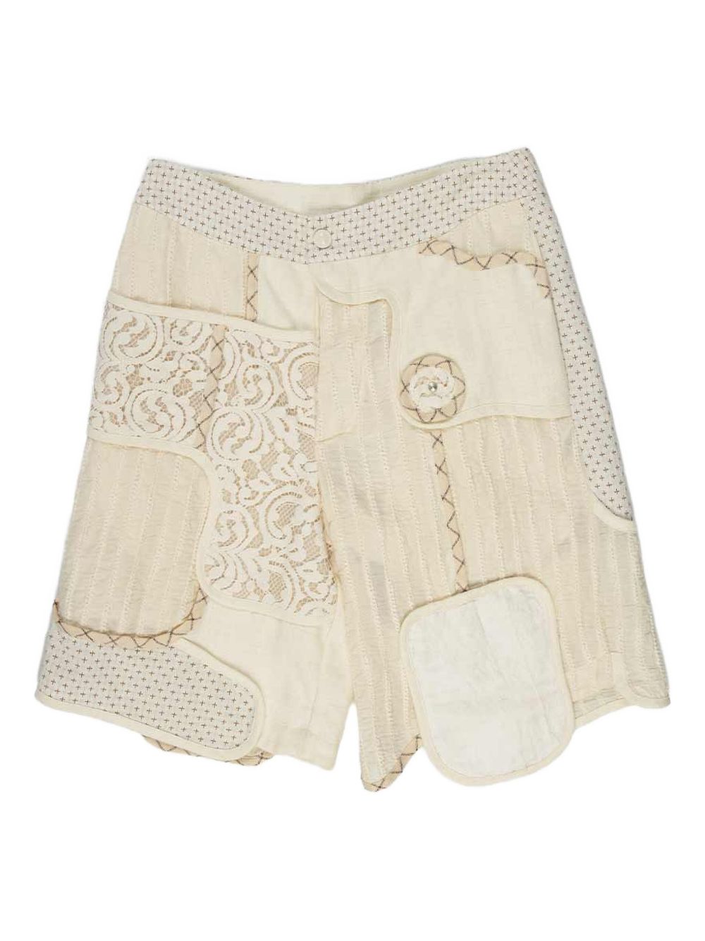COMMUNS patchwork shorts - White