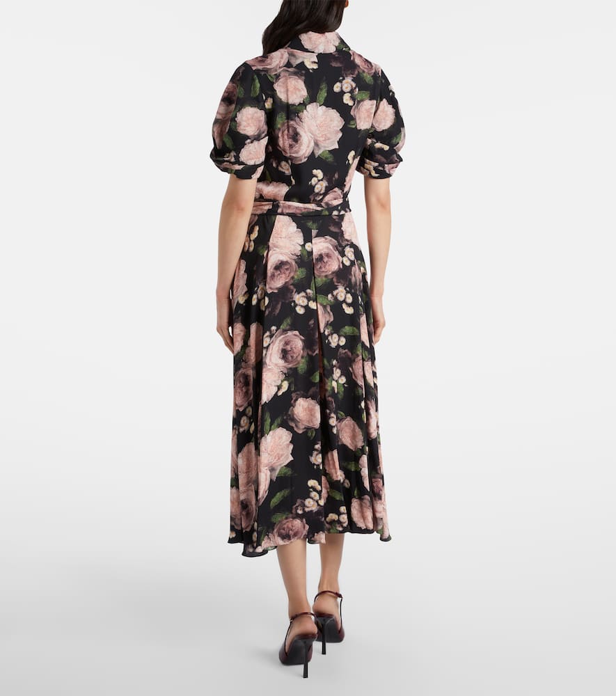 Floral belted shirt dress
