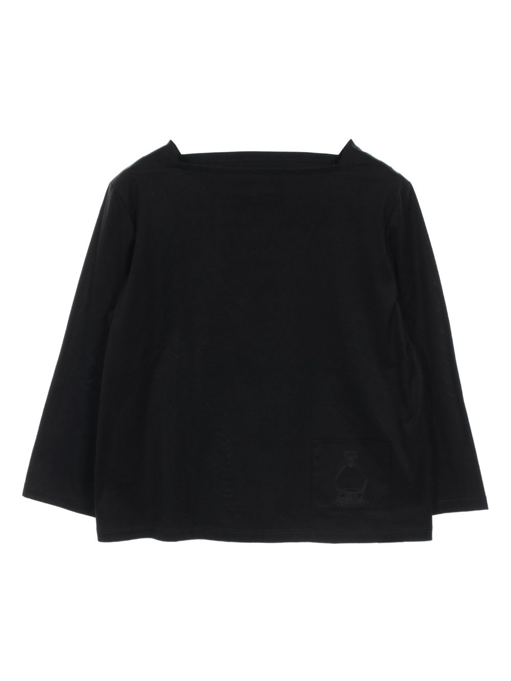 2020s embroidered cotton t-shirt - Black