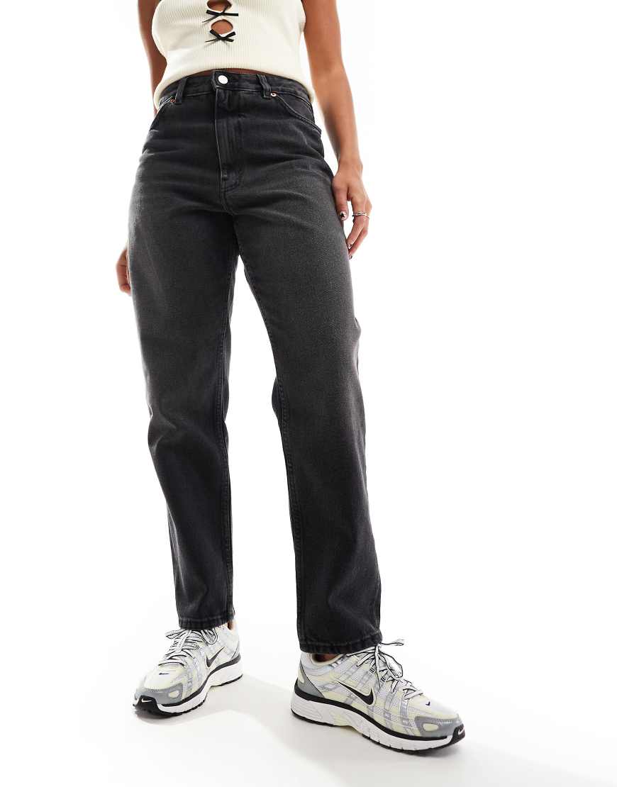Monki Taiki high rise mom jeans in washed black