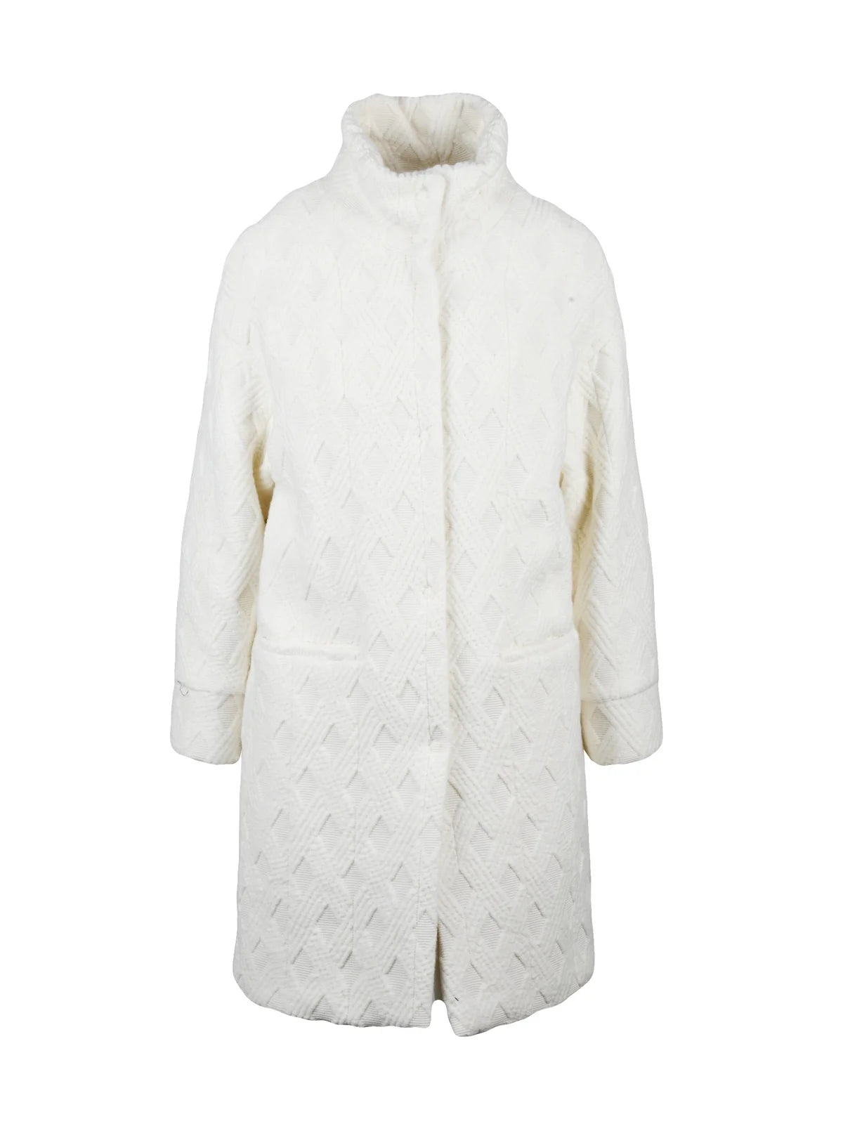 White Virgin Wool-Blend Coat