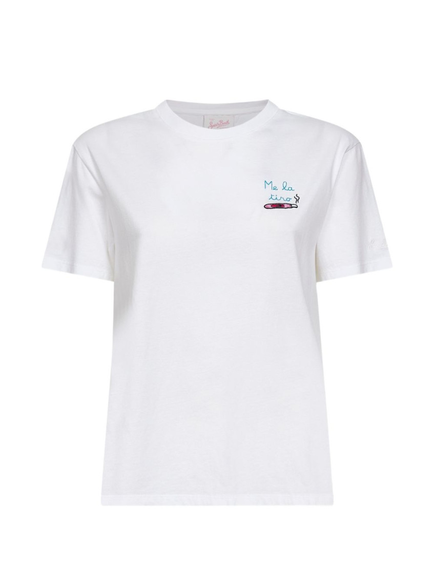 White Crew Neck Logo Print T-Shirt