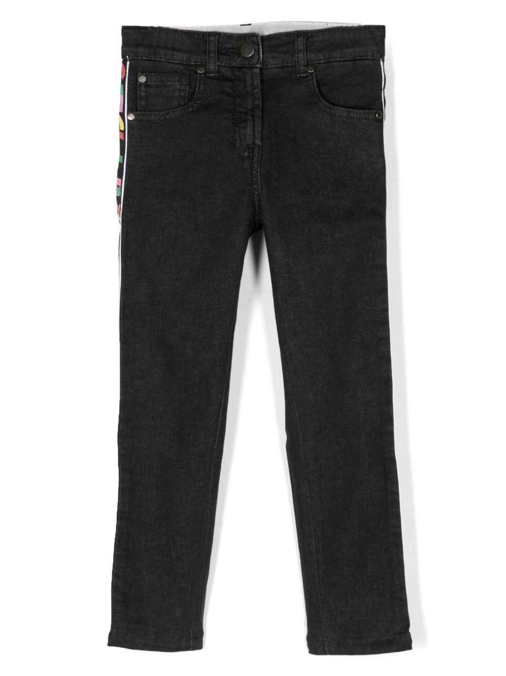 Logo-print straight-leg jeans - Black