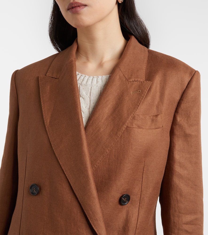 Double-breasted linen blazer