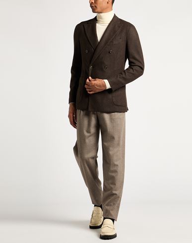 Man Blazer Dark brown Size 38 Wool, Polyamide