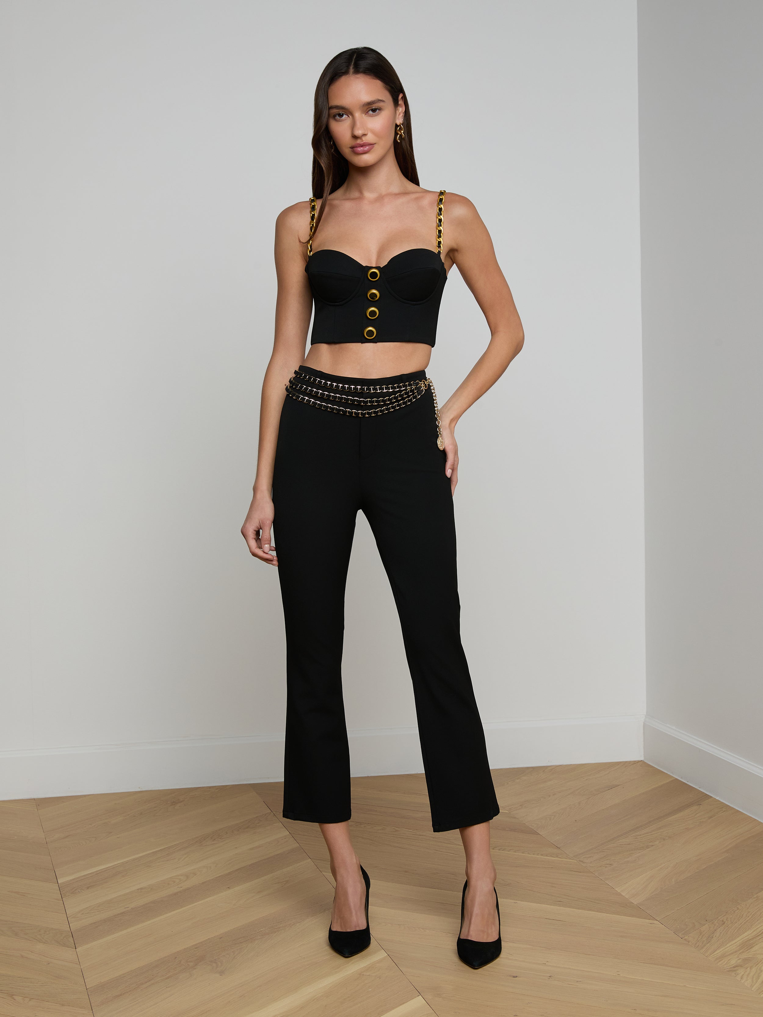 Sophia Chain Bralette In Black