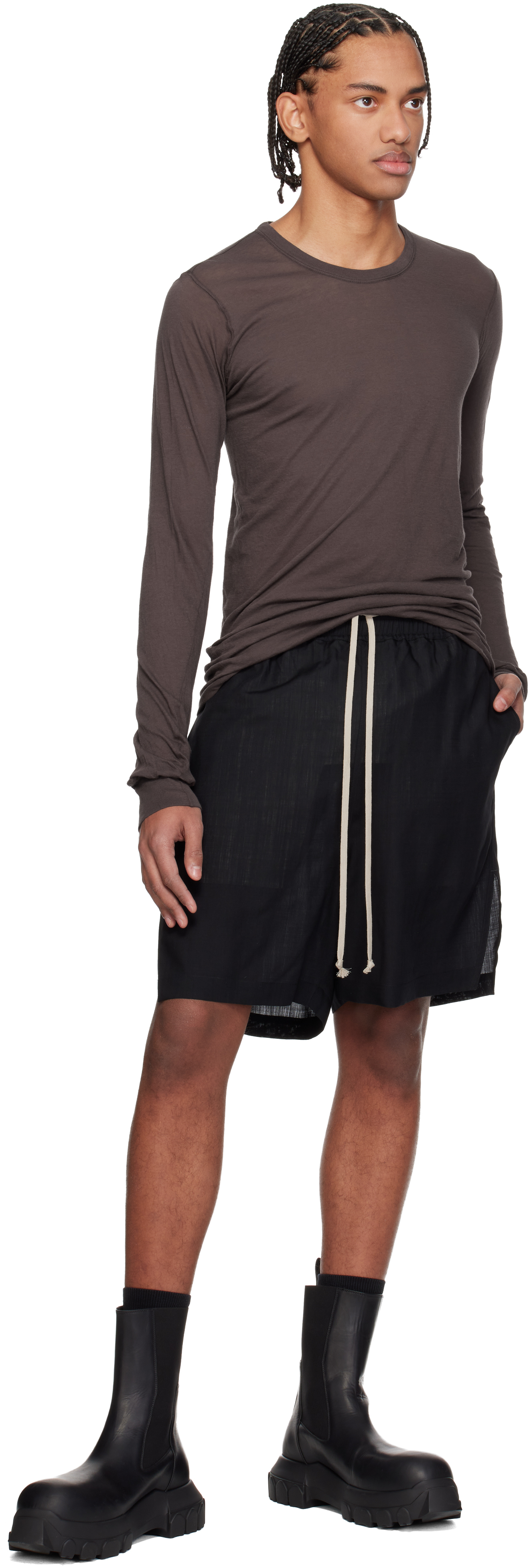 Brown Temple Basic LS T-shirt