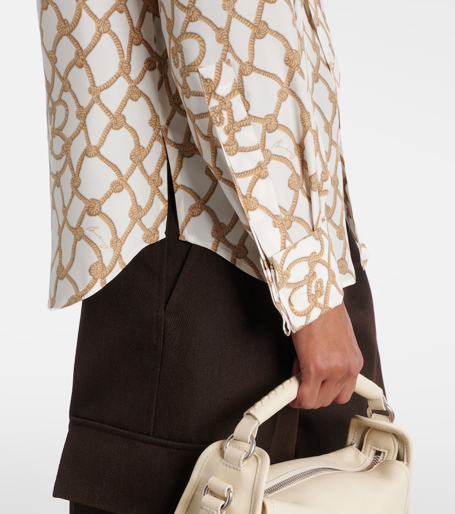 Printed silk poplin shirt